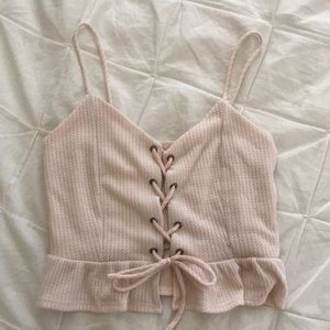 lace up crop top